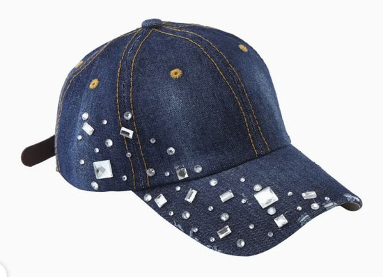 Rhinestone Gem Decorated Baseball Cap Hat