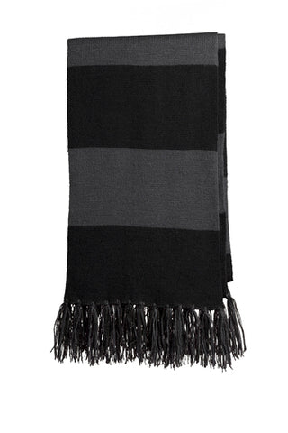 Striped Fringed Scarf
