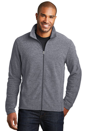 Jettie S. Tisdale Men's Full Zip Heathered Microfleece