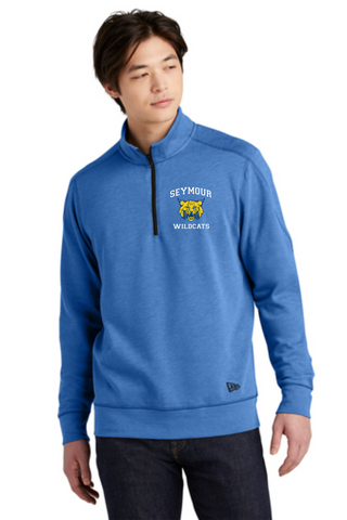 Seymour WILDCATS Embroidered New Era® Tri-Blend Fleece 1/4-Zip Pullover